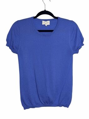 Eric Bompard Paris Cashmere Royal Althea Blue Short Sleeve Medium